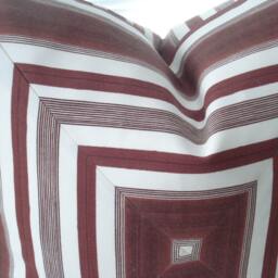 Sale20x20 Indoor/Outdoor Decorative Pillow Cover - GeometricThrow -Accent PillowRedish Brown Brick & White - thumbnail 3