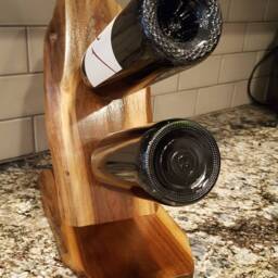 Wine Rack, Live Edge Black Walnut, Display, Date Night, Sommelier, Winery - thumbnail 2