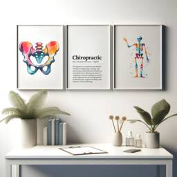 Chiropractic Poster Set - 3 Watercolour Printss - Chiropractor Office Decor Anatomy Wall Art Chiro Clinic Artwork Medical Room Print - thumbnail 1