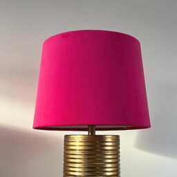 Cerise Velvet French Drum Lampshade, Empire Cerise Pink Ceiling Light Shade - thumbnail 2