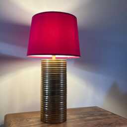 Cerise Velvet French Drum Lampshade, Empire Cerise Pink Ceiling Light Shade - thumbnail 1