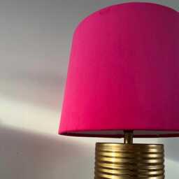 Cerise Velvet French Drum Lampshade, Empire Cerise Pink Ceiling Light Shade - thumbnail 3