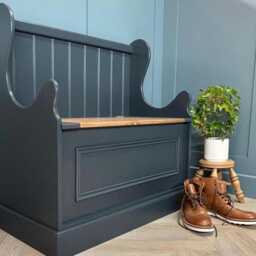 Narrow Monks Bench, 3Ft Entry Hallway Shoe Storage Seat in Any Paint Colour