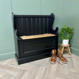 Narrow Monks Bench, 3Ft Entry Hallway Shoe Storage Seat in Any Paint Colour - thumbnail 4