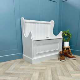 Narrow Monks Bench, 3Ft Entry Hallway Shoe Storage Seat in Any Paint Colour - thumbnail 3