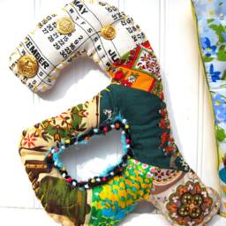 Custom Plush Wall Art Letters, Handmade Upcycled Fabric Mixed Materials Quilted Alphabet, Crazy Quilt, Sign - thumbnail 2
