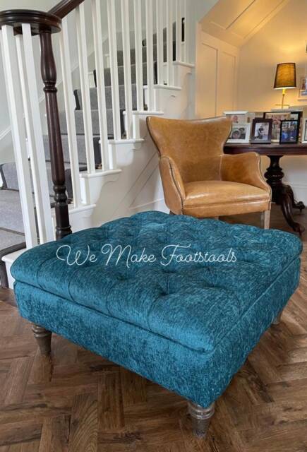 Deep Chesterfield Upholstered Footstool - Coffee Table Available in Various Colours & Fabrics - image 1
