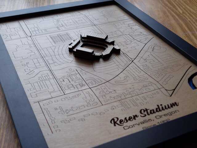 Reser Stadium Wall Art Laser Engraved Wood, Oregon State Beavers Gift - image 1