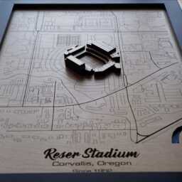 Reser Stadium Wall Art Laser Engraved Wood, Oregon State Beavers Gift - thumbnail 3