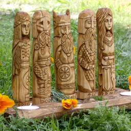 Wooden Altar. Handcrafted Statue. Odin. Freya. Thor. Frigg. Tyr - thumbnail 2