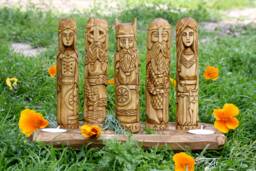 Wooden Altar. Handcrafted Statue. Odin. Freya. Thor. Frigg. Tyr