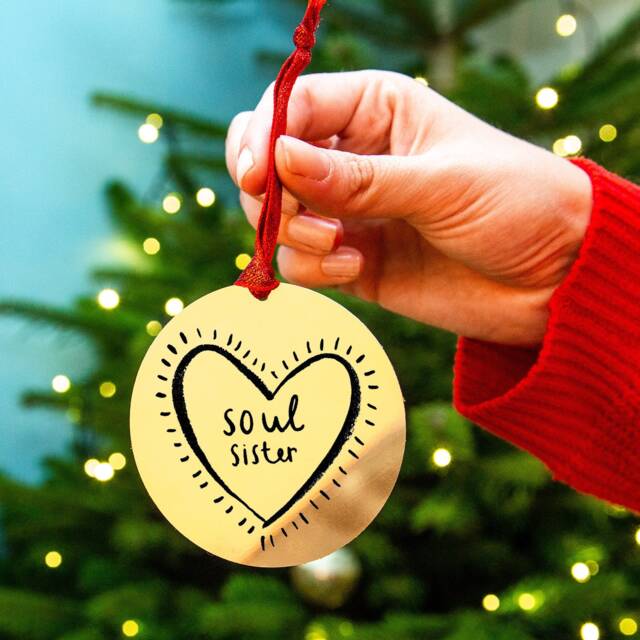 Soul Sister Friendship Christmas Tree Decoration Bauble - image 1