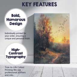 Autumn Sunrise Woodland Birds Atmospheric Nature Landscape Canvas Wall Art Print Decor Picture Ready To Hang - thumbnail 2