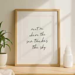 Beach Quote Print, Meet Me Where The Sea Touches Sky, Adventure Quote, Ocean Art Modern Wall Prints, Unframed Prints - thumbnail 3