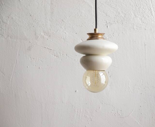 Pendant Ceramic Lamp, Hanging Lampshade, Handmade Design, Contemporary Artwork Creation, Unique Light Fixture Gift - image 1