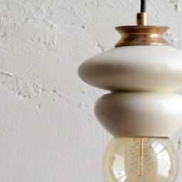 Pendant Ceramic Lamp, Hanging Lampshade, Handmade Design, Contemporary Artwork Creation, Unique Light Fixture Gift - thumbnail 2