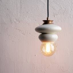 Pendant Ceramic Lamp, Hanging Lampshade, Handmade Design, Contemporary Artwork Creation, Unique Light Fixture Gift - thumbnail 3