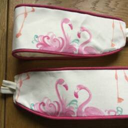 Laura Ashley Pretty Flamingo Pink Handmade Pair Of Curtain Tie Backs Piped Cerise - thumbnail 4