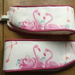 Laura Ashley Pretty Flamingo Pink Handmade Pair Of Curtain Tie Backs Piped Cerise - thumbnail 3