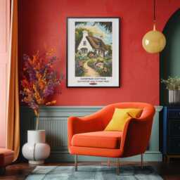 Danemead Cottage - Literary Vintage Travel Poster Agatha Christie Classic Detective Fiction Gift St Mary Mead Marple - thumbnail 2