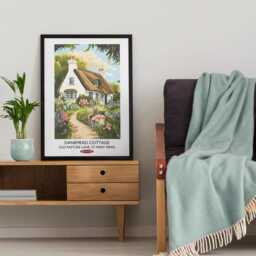 Danemead Cottage - Literary Vintage Travel Poster Agatha Christie Classic Detective Fiction Gift St Mary Mead Marple - thumbnail 3