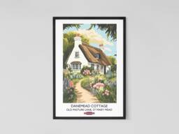 Danemead Cottage - Literary Vintage Travel Poster Agatha Christie Classic Detective Fiction Gift St Mary Mead Marple - thumbnail 1