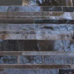 Cowhide Patchwork Rug Striped Brown Leather - Handcrafted, Custom Sizes - thumbnail 2