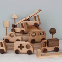 Baby Christmas Gift - Wooden Car Toys On Wheels For Kids 1 2 3 Year Old, Boy Gift, Educational Montessori Toddler - thumbnail 2