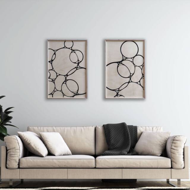 Carved Geometric Wood Art, Wall Decor, Rustic Hanging, Housewarming Gift, Handmade - image 1