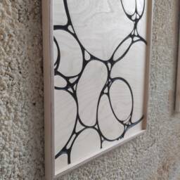 Carved Geometric Wood Art, Wall Decor, Rustic Hanging, Housewarming Gift, Handmade - thumbnail 3