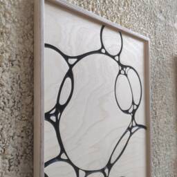 Carved Geometric Wood Art, Wall Decor, Rustic Hanging, Housewarming Gift, Handmade - thumbnail 2
