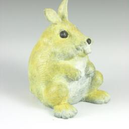 Bronze Bunny Figurine - Chubby Rabbit Sculpture, Yolk Art - thumbnail 3