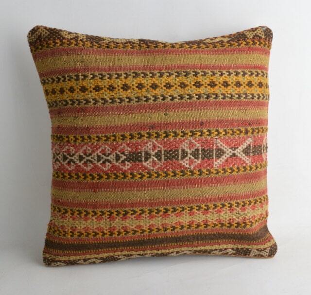 Kilim Pillow K20 16x16Inc, Kilim Cover, Home Decor, Decorative Throw - image 1