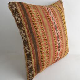 Kilim Pillow K20 16x16Inc, Kilim Cover, Home Decor, Decorative Throw - thumbnail 2