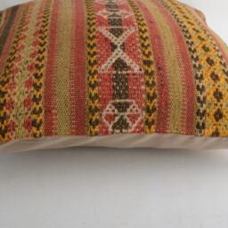 Kilim Pillow K20 16x16Inc, Kilim Cover, Home Decor, Decorative Throw - thumbnail 3