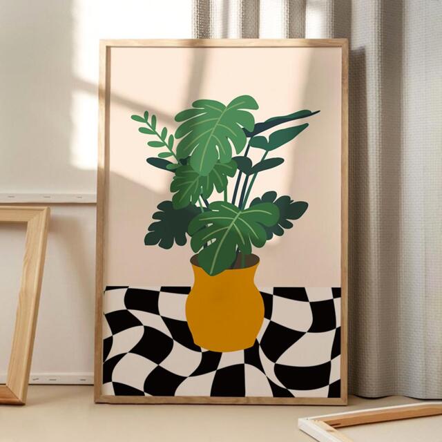 Abstract Plant Large Leaf Art Canvas Poster, Trendy Wall Art, Apartment Aesthetic Decor, Retro Home Printed Gift - image 1