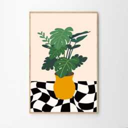 Abstract Plant Large Leaf Art Canvas Poster, Trendy Wall Art, Apartment Aesthetic Decor, Retro Home Printed Gift - thumbnail 2