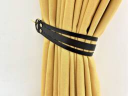 Minimalist Leather Curtain Tieback, Modern Window Decor