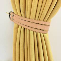 Minimalist Leather Curtain Tieback, Modern Window Decor - thumbnail 3