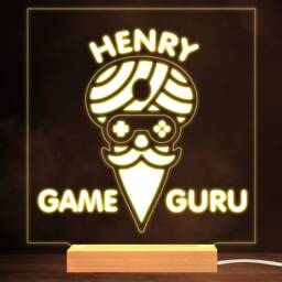 Game Guru Video Gaming Controller Face Personalised Gift Warm White Night Light - Bedroom Lamp - thumbnail 1