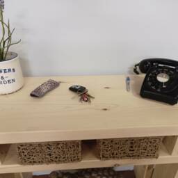 Handcrafted Rustic Chunky Wooden Console Hall Table - thumbnail 4
