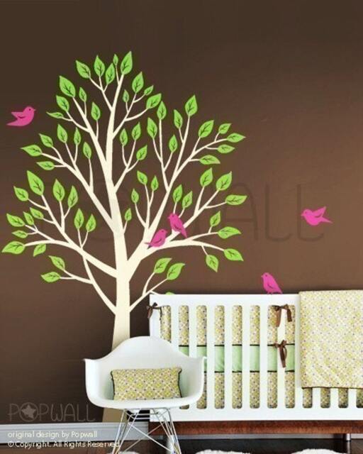 Garden Tree Wall Decal Nursery Bird Wall Sticker Decor Home Decor - image 1