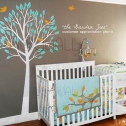Garden Tree Wall Decal Nursery Bird Wall Sticker Decor Home Decor - thumbnail 3