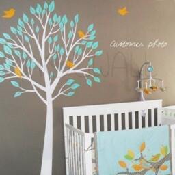 Garden Tree Wall Decal Nursery Bird Wall Sticker Decor Home Decor - thumbnail 2