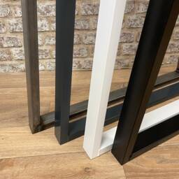 Industrial Steel Angled Leg Extendable Rustic Dining Table - thumbnail 3