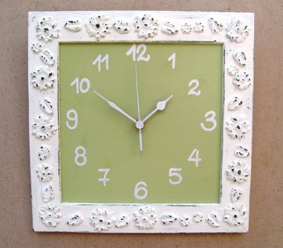 Wall Clock Cream Shabby Chic Wall Decor - image 1