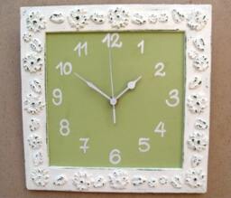 Wall Clock Cream Shabby Chic Wall Decor - thumbnail 3