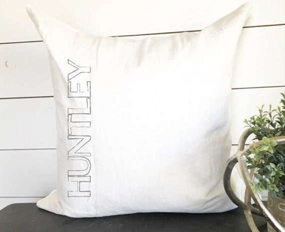Name Pillow Cover, Personalized 18x18 Last Name Pillow Cover, Baby Gift, Wedding Decor