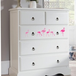 Flamingo Vinyl Decal Stickers Pink Wall Art Set - thumbnail 2