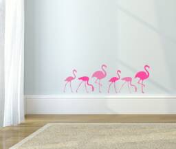 Flamingo Vinyl Decal Stickers Pink Wall Art Set